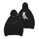 裏毛 オーバーサイズド スウェット プルオーバーフーディー JEAN MICHEL BASQUIAT ジャン=ミシェル・バスキア ブラック