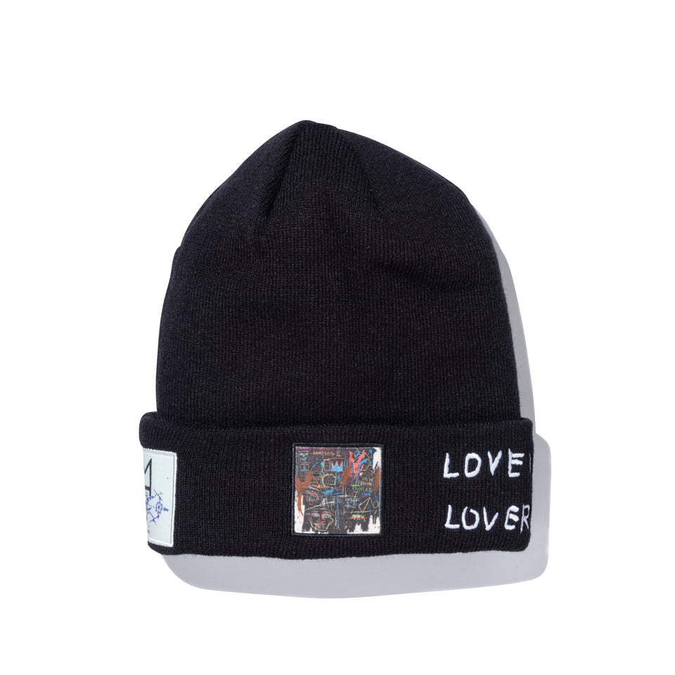 ベーシック カフニット JEAN MICHEL BASQUIAT ジャン=ミシェル・バスキア LOVE IS A LIE LOVER=LIAR ブラック