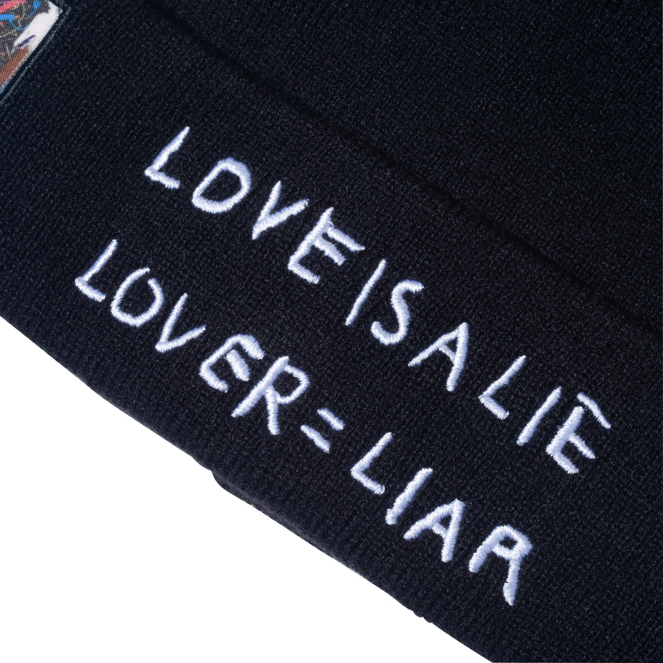 ベーシック カフニット JEAN MICHEL BASQUIAT ジャン=ミシェル・バスキア LOVE IS A LIE LOVER=LIAR ブラック