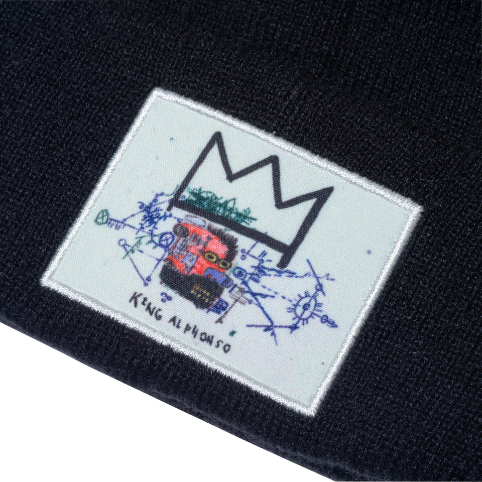 ベーシック カフニット JEAN MICHEL BASQUIAT ジャン=ミシェル・バスキア LOVE IS A LIE LOVER=LIAR ブラック