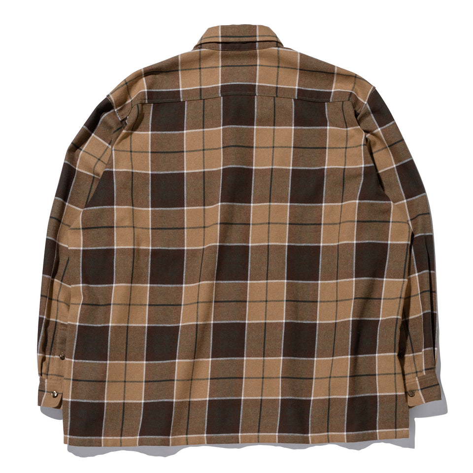 長袖 マルチチェックシャツ BLACK LABEL FW23 カーキ