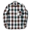 長袖 フランネルチェックシャツ BLACK LABEL FW23 ダークグリーンチェック