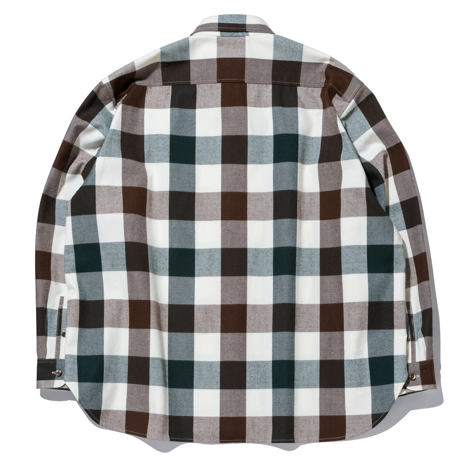 長袖 フランネルチェックシャツ BLACK LABEL FW23 ダークグリーンチェック