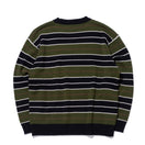 ボーダー クルーネックニット BLACK LABEL FW23 オリーブ