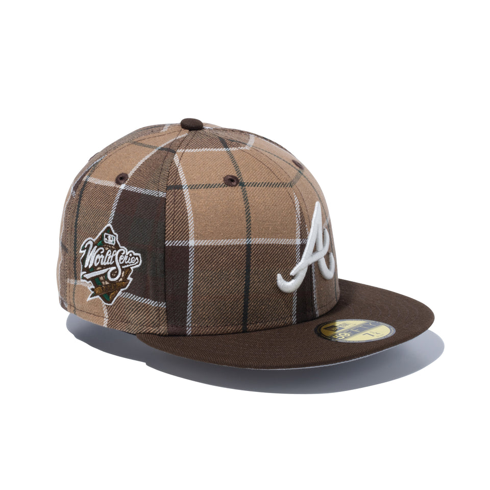 59FIFTY BLACK LABEL FW23 アトランタ・ブレーブス マルチチェック カーキ
