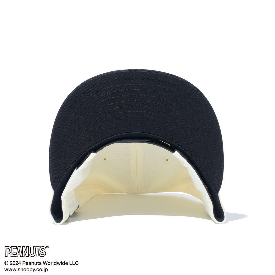 【ゴルフ】9FIFTY PEANUTS ピーナッツ クロームホワイト ブラックバイザー