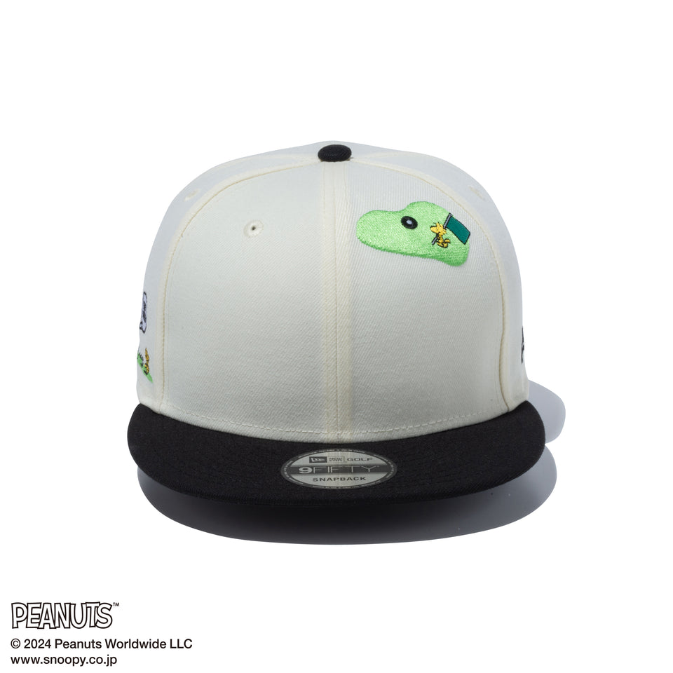 【ゴルフ】9FIFTY PEANUTS ピーナッツ クロームホワイト ブラックバイザー