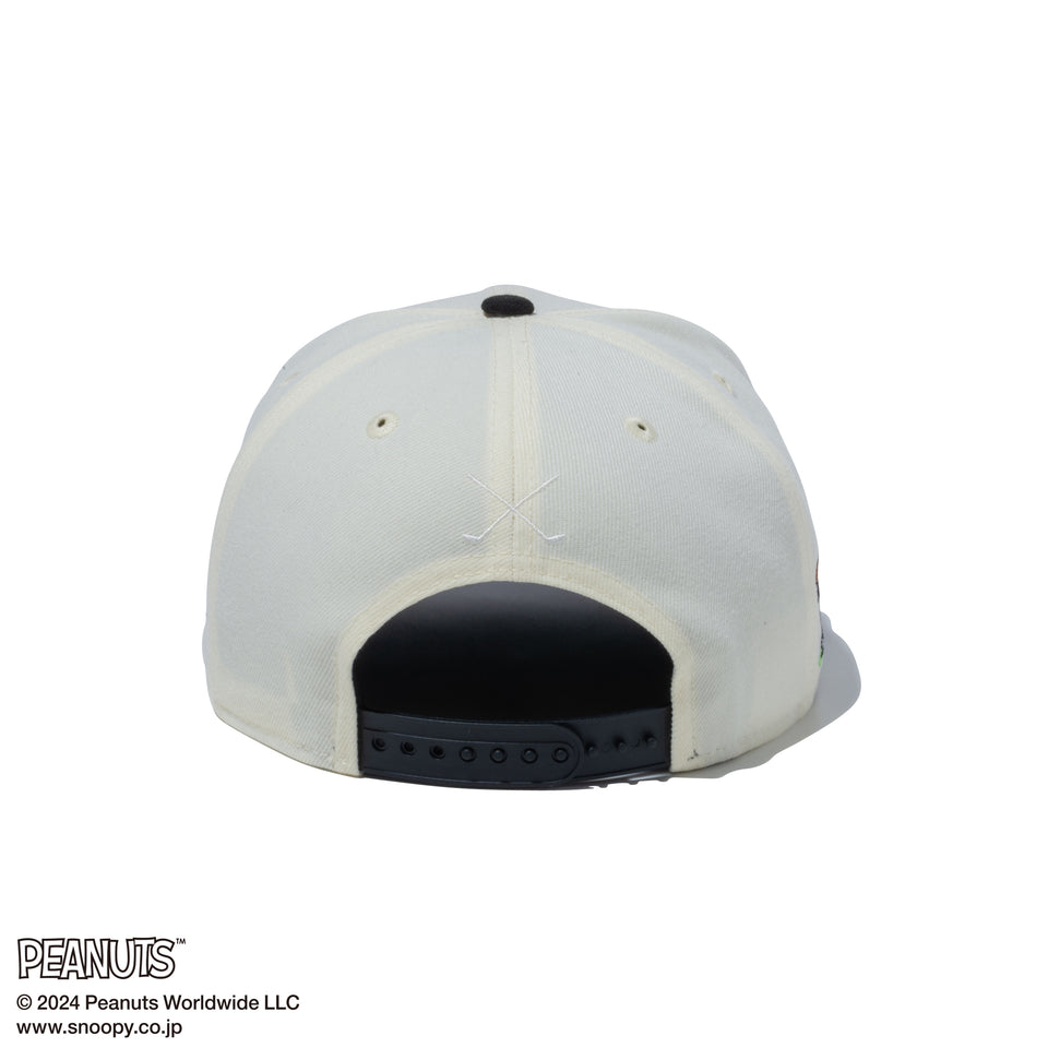 【ゴルフ】9FIFTY PEANUTS ピーナッツ クロームホワイト ブラックバイザー