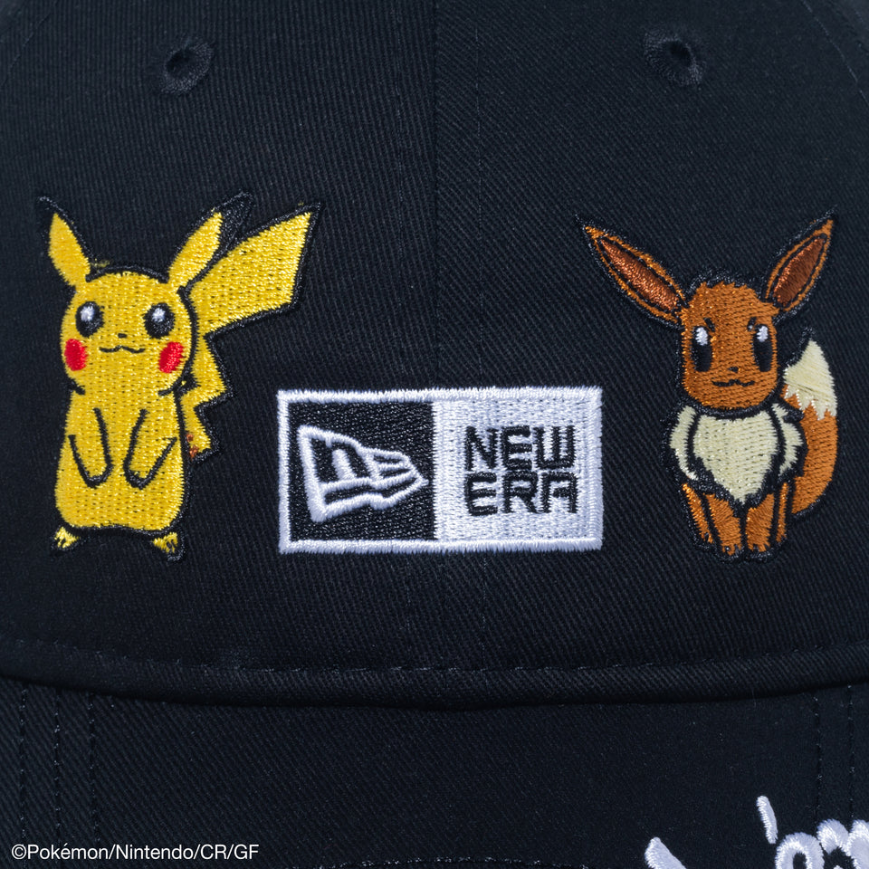 【ゴルフ】 9TWENTY ロングバイザー Pokémon ポケモン ピカチュウ イーブイ ブラック