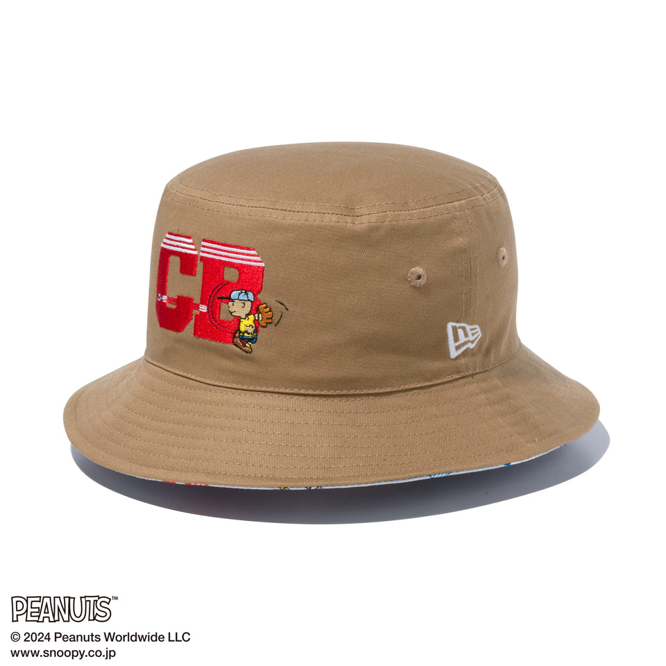 バケット01 リバーシブル PEANUTS ピーナッツ チャーリー・ブラウン カーキ