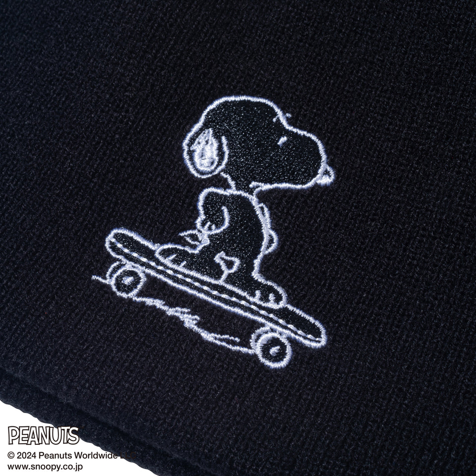 ビーニー PEANUTS ピーナッツ スヌーピー スケートボード ブラック