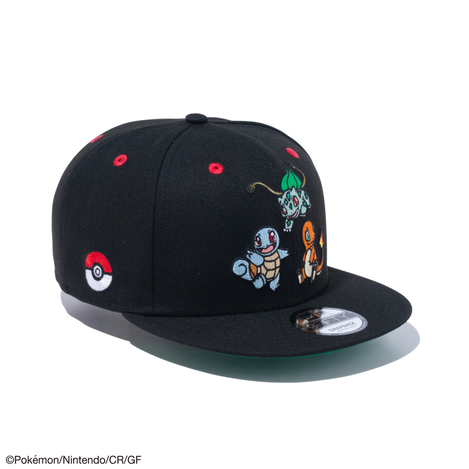9FIFTY Pokémon ポケモン フシギダネ ヒトカゲ ゼニガメ ブラック