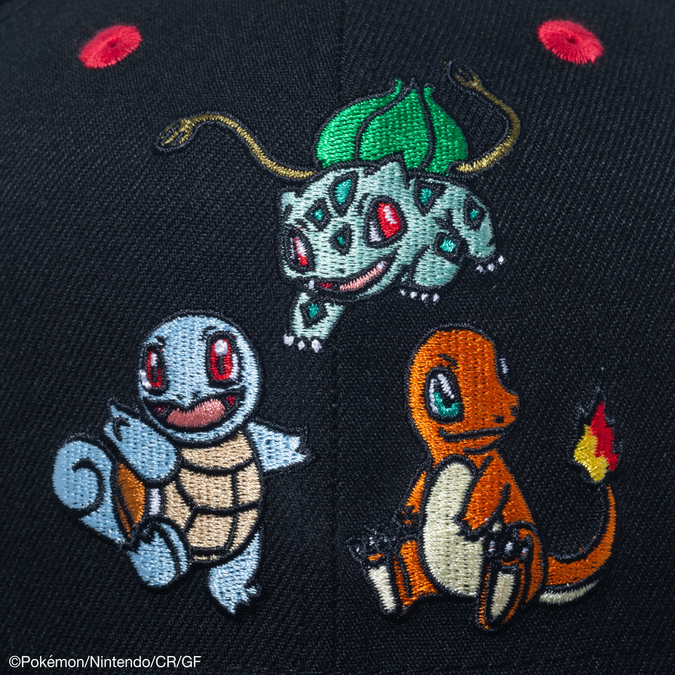 9FIFTY Pokémon ポケモン フシギダネ ヒトカゲ ゼニガメ ブラック