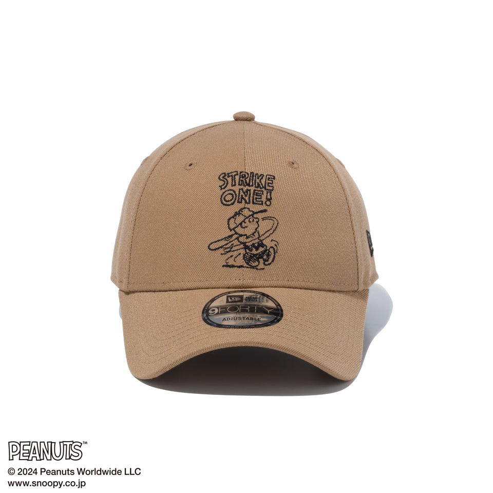 9FORTY PEANUTS ピーナッツ チャーリー・ブラウン ウッドストック 野球 カーキ