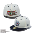 59FIFTY PEANUTS ピーナッツ スヌーピー 野球 クロームホワイト ネイビーバイザー
