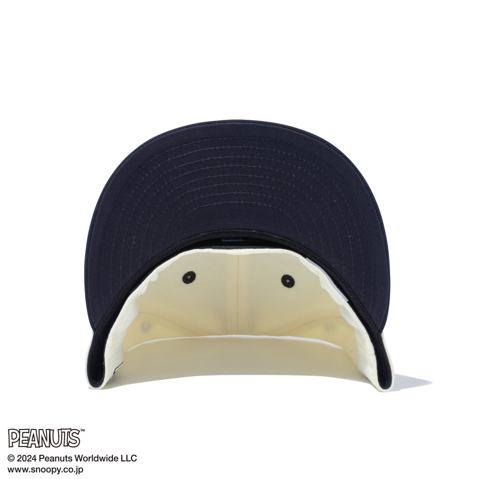 59FIFTY PEANUTS ピーナッツ スヌーピー 野球 クロームホワイト ネイビーバイザー