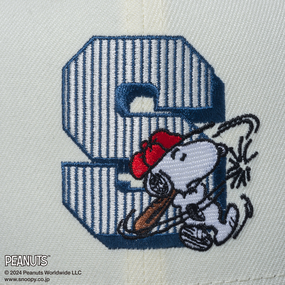 59FIFTY PEANUTS ピーナッツ スヌーピー 野球 クロームホワイト ネイビーバイザー