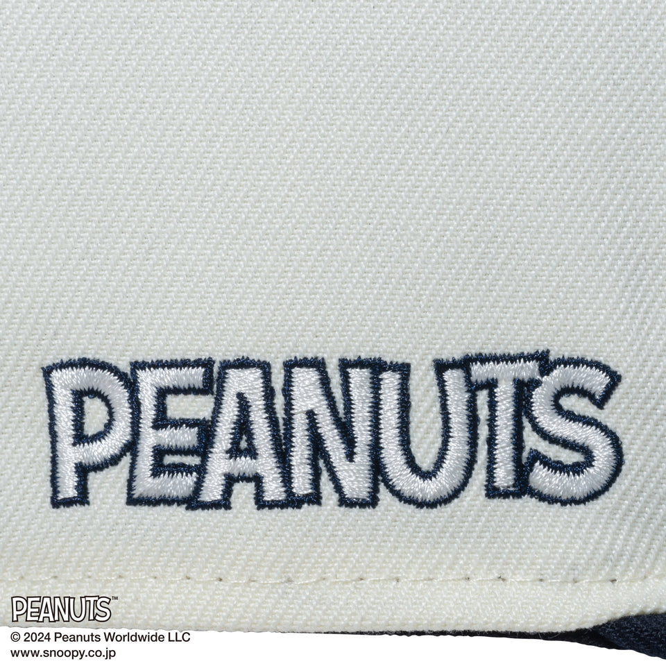 59FIFTY PEANUTS ピーナッツ スヌーピー 野球 クロームホワイト ネイビーバイザー
