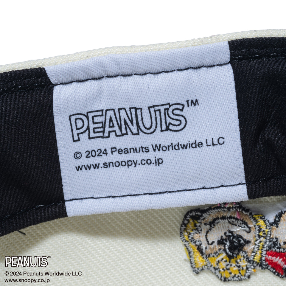 59FIFTY PEANUTS ピーナッツ スヌーピー 野球 クロームホワイト ネイビーバイザー