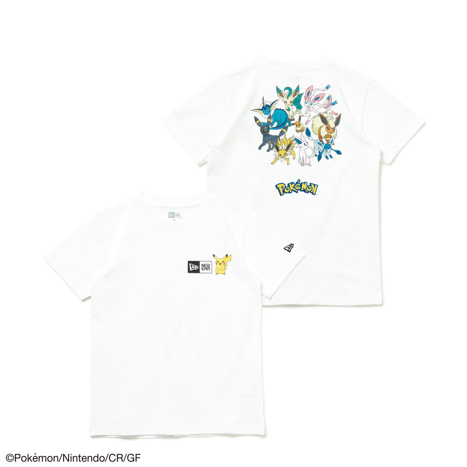 Youth 半袖 コットン Tシャツ Pokémon ポケモン ピカチュウ イーブイフレンズ ホワイト