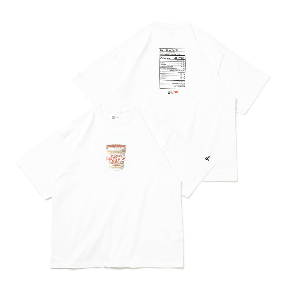 半袖 オーバーサイズド コットン Tシャツ CUP NOODLE カップヌードル NEW ERA レギュラー味 ホワイト