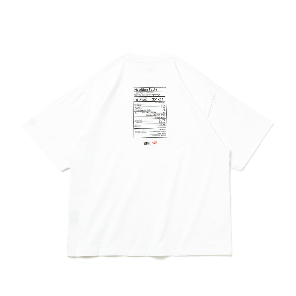 半袖 オーバーサイズド コットン Tシャツ CUP NOODLE カップヌードル NEW ERA レギュラー味 ホワイト