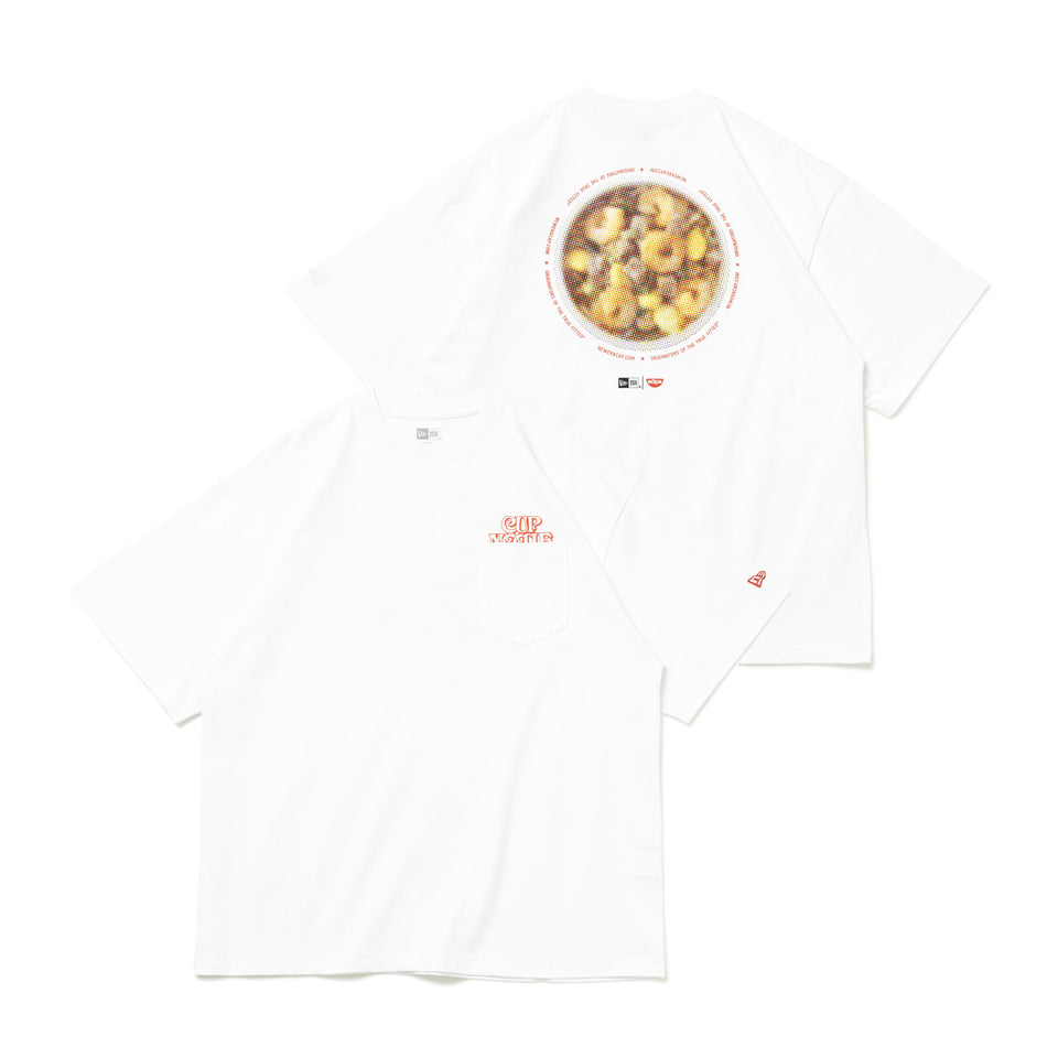 半袖 オーバーサイズド コットン ポケット Tシャツ CUP NOODLE カップヌードル レギュラ味 ホワイト