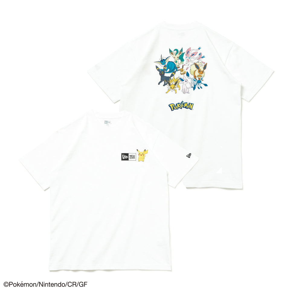 半袖 コットン Tシャツ Pokémon ポケモン ピカチュウ イーブイフレンズ ホワイト レギュラーフィット
