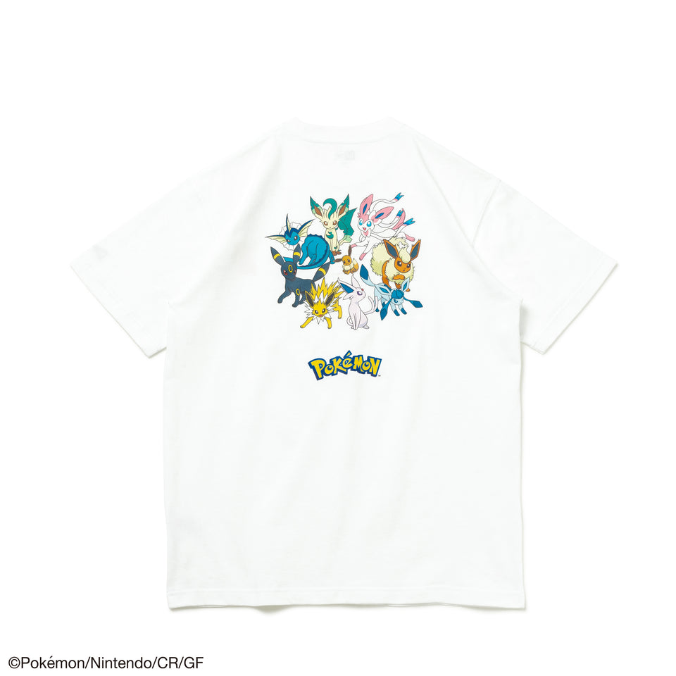 半袖 コットン Tシャツ Pokémon ポケモン ピカチュウ イーブイフレンズ ホワイト レギュラーフィット