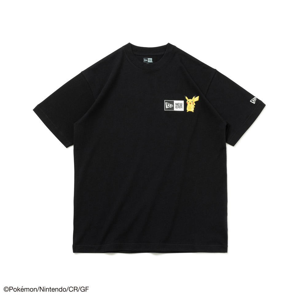 半袖 コットン Tシャツ Pokémon ポケモン ピカチュウ イーブイフレンズ ブラック レギュラーフィット