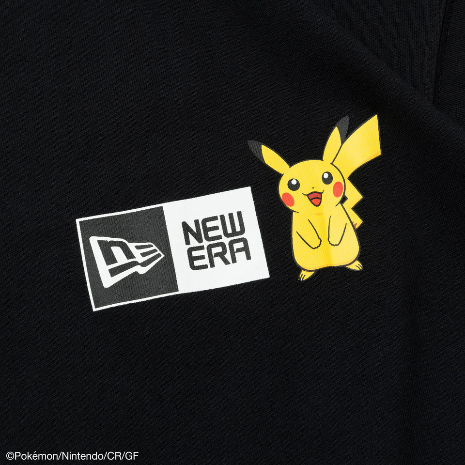 半袖 コットン Tシャツ Pokémon ポケモン ピカチュウ イーブイフレンズ ブラック レギュラーフィット