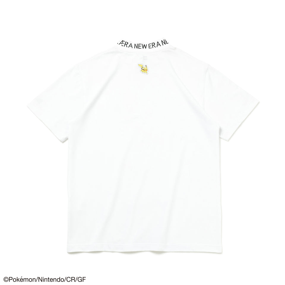 【ゴルフ】 半袖 ミッドネック パフォーマンス Tシャツ Pokémon ポケモン ピカチュウ ホワイト