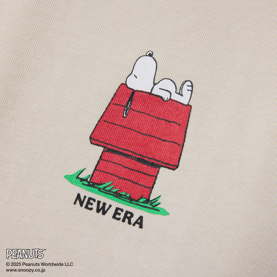 長袖 オーバーサイズド コットン Tシャツ PEANUTS ピーナッツ ストーン