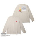 長袖 オーバーサイズド コットン Tシャツ PEANUTS ピーナッツ ストーン
