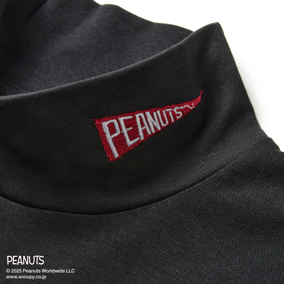 【ゴルフ】 長袖 ハイカラー パフォーマンス Tシャツ PEANUTS ピーナッツ ブラック