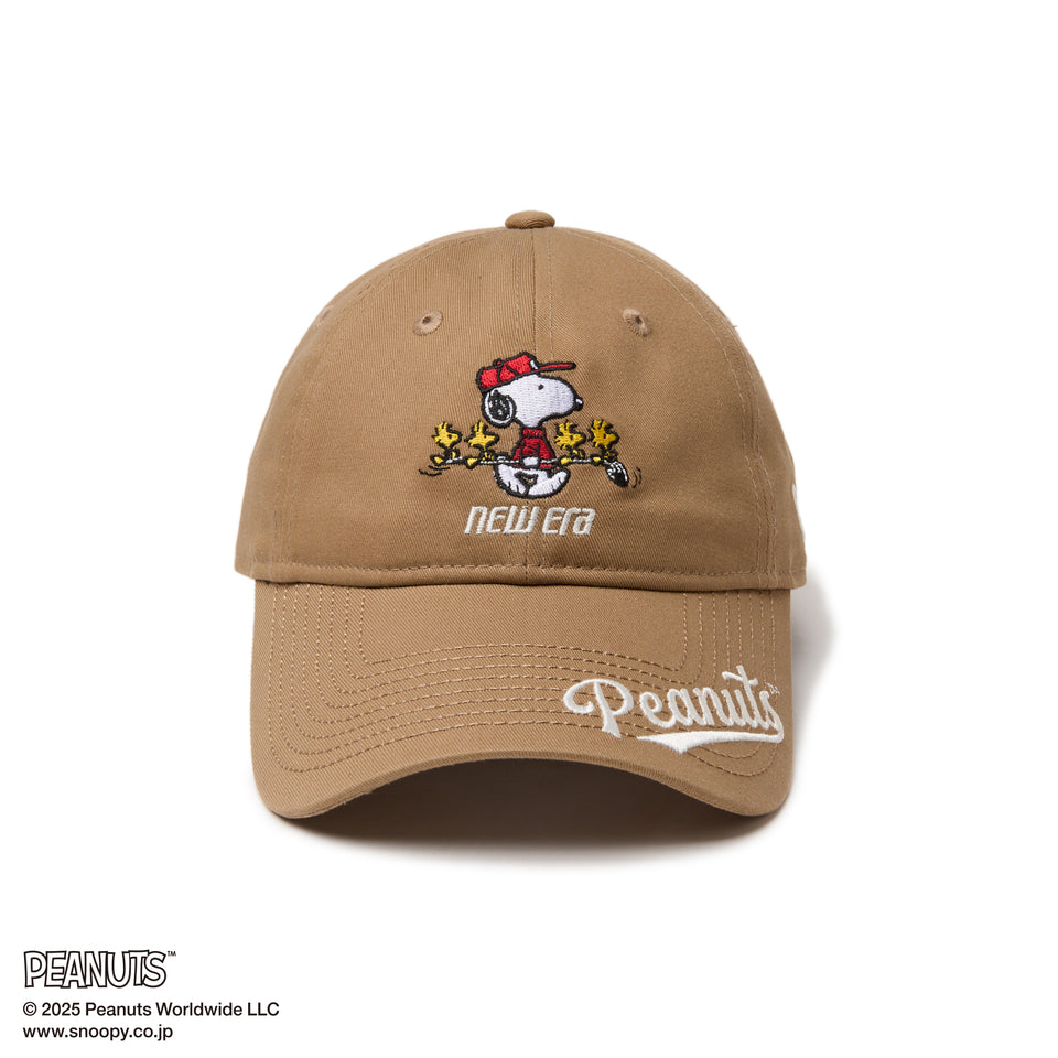 【ゴルフ】 9TWENTY ロングバイザー PEANUTS ピーナッツ バイザーロゴ カーキ