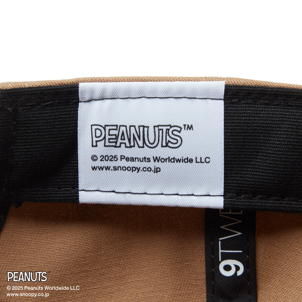 【ゴルフ】 9TWENTY ロングバイザー PEANUTS ピーナッツ バイザーロゴ カーキ