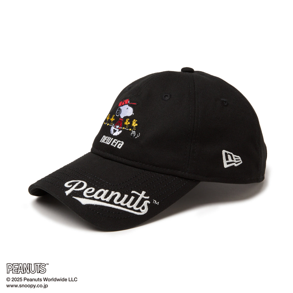 【ゴルフ】 9TWENTY ロングバイザー PEANUTS ピーナッツ バイザーロゴ ブラック