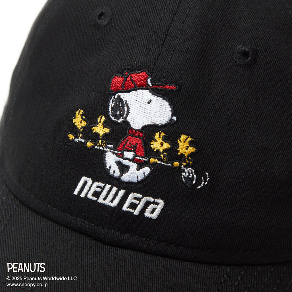 【ゴルフ】 9TWENTY ロングバイザー PEANUTS ピーナッツ バイザーロゴ ブラック