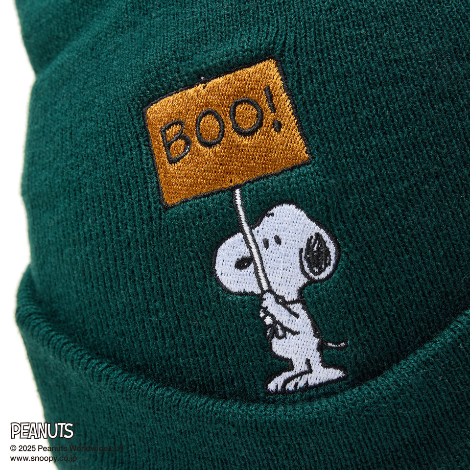 ベーシック カフニット PEANUTS ピーナッツ スヌーピー ダークグリーン