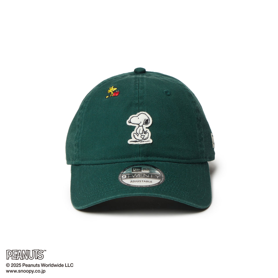 9TWENTY PEANUTS ピーナッツ スヌーピー ウッドストック フェルトパッチ ダークグリーン