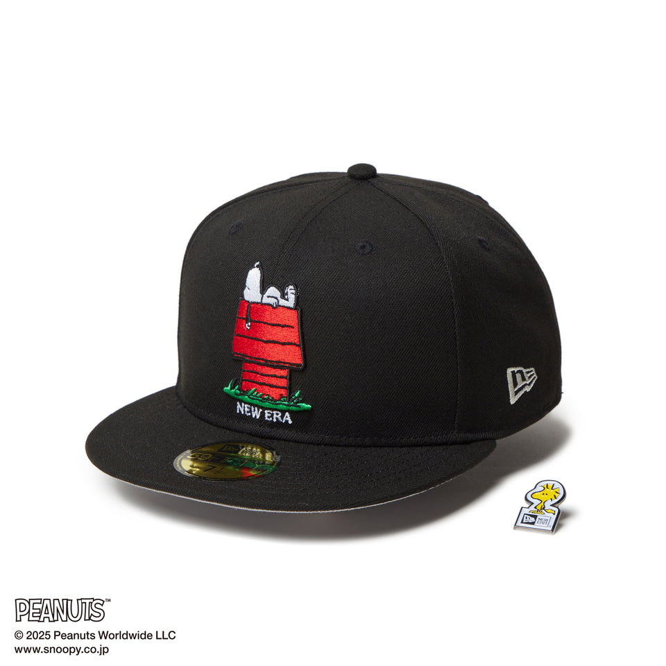 59FIFTY PEANUTS ピーナッツ スヌーピー ウッドストック ピンズ ブラック