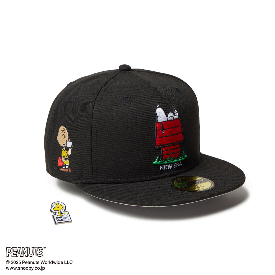 59FIFTY PEANUTS ピーナッツ スヌーピー ウッドストック ピンズ ブラック