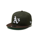 Youth 9FIFTY Powered by GORO NAKATSUGAWA（min-nano）オークランド・アスレチックス ダークシーウィード ブラウンバイザー