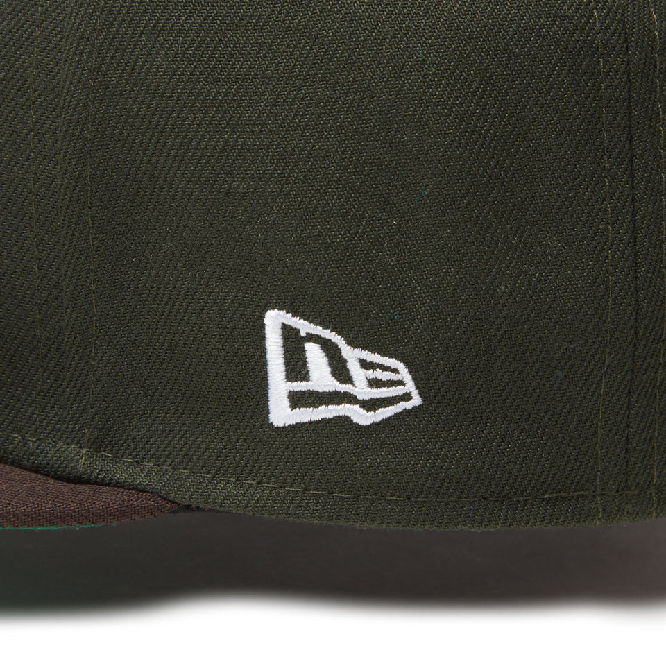 59FIFTY Powered by GORO NAKATSUGAWA（min-nano）オークランド・アスレチックス ダークシーウィード ブラウンバイザー