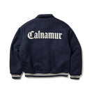 メルトン ヴァーシティジャケット CALNAMUR カルナムール ネイビー