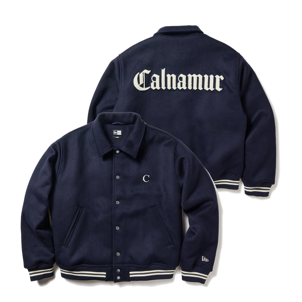 メルトン ヴァーシティジャケット CALNAMUR カルナムール ネイビー