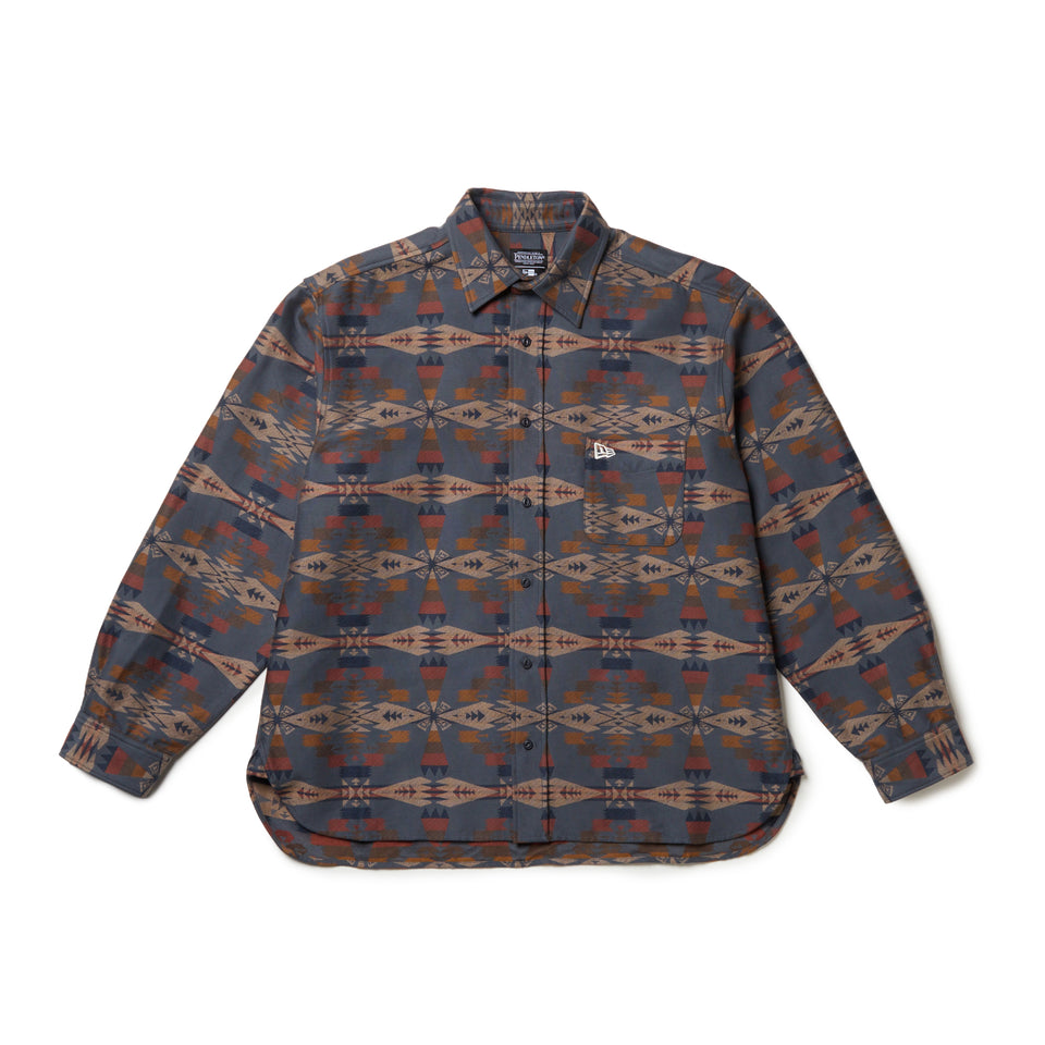 長袖 オーバーサイズド シャツ Pendleton ネイビー