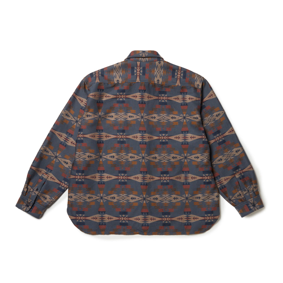 長袖 オーバーサイズド シャツ Pendleton ネイビー