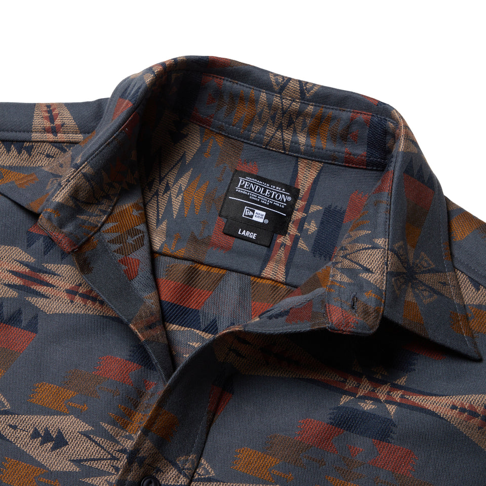 長袖 オーバーサイズド シャツ Pendleton ネイビー